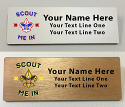 scout name tags with boy scout logo
