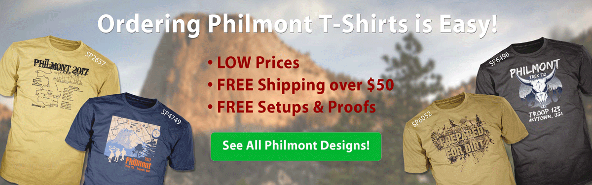 philmont trek t-shirt ordering is easy • low prices • free shipping