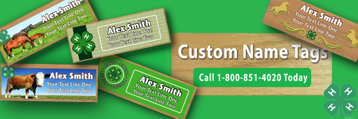 Custom 4-H Name Tags | Wood | Plastic | Full Color - ClassB® Custom ...